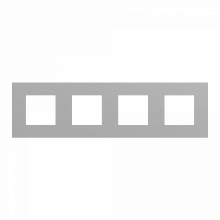 Unica Déco Essentielle - Plaque de finition - Aluminium - 4 postes horiz vert