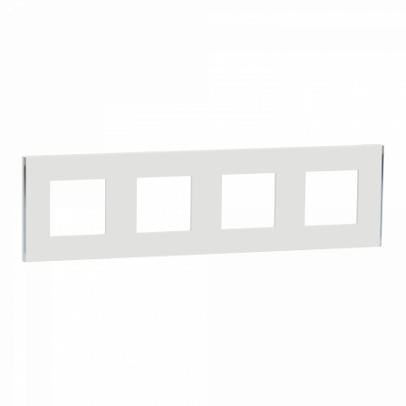 Unica Déco Subtile - Plaque de finition - Blanc liseré argent - 4P horiz vert