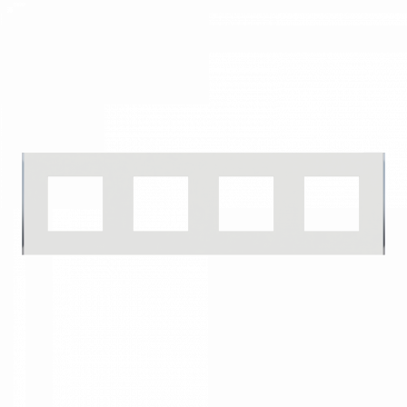 Unica Déco Subtile - Plaque de finition - Blanc liseré argent - 4P horiz vert