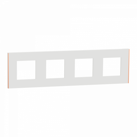 Unica Déco Subtile - Plaque de finition - Blanc liseré cuivre  - 4P horiz vert