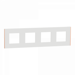 Unica Déco Subtile - Plaque de finition - Blanc liseré cuivre  - 4P horiz vert