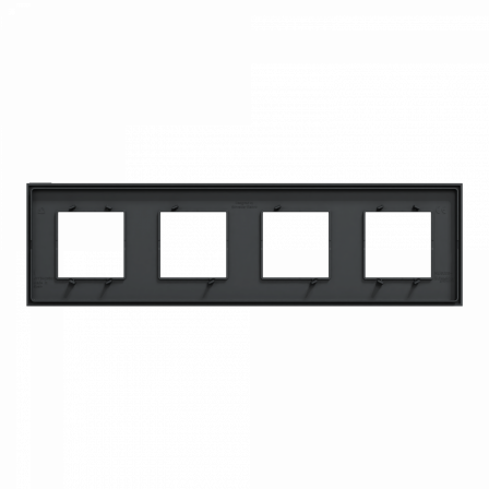 Unica Déco Subtile - Plaque de finition - Anthra liseré argent - 4P horiz vert