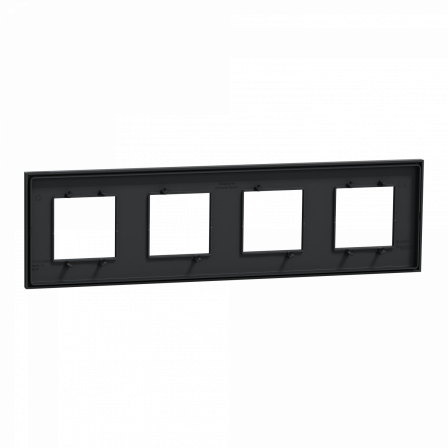 Unica Déco Subtile - Plaque de finition - Anthra liseré argent - 4P horiz vert