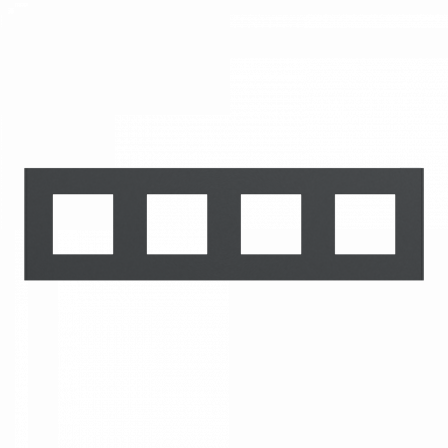 Unica Déco Essentielle - Plaque de finition - Anthracite - 4 postes horiz vert