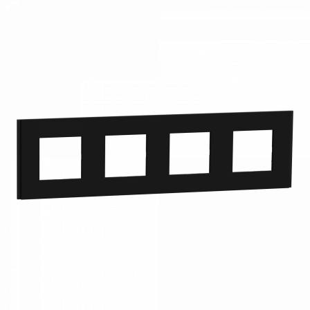 Unica Déco Signature - Plaque de finition - Gomme noire - 4P horiz vert