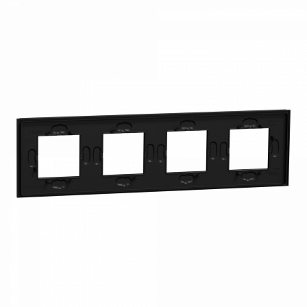 Unica Déco Signature - Plaque de finition - Gomme noire - 4P horiz vert