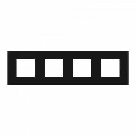 Unica Déco Signature - Plaque de finition - Gomme noire - 4P horiz vert