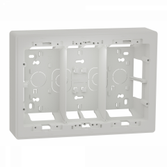 Unica - boîte de concentration saillie - 3 colonnes de 4 modules - blanc