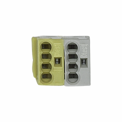 KNX - borne de bus - jaune/blanche - pour câbles rigides Ø0,6…0,8mm - 2x4 bornes