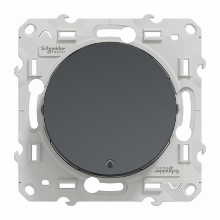 Odace - poussoir lumineux - anthracite - 10A - voyant LED bleu 0,15mA