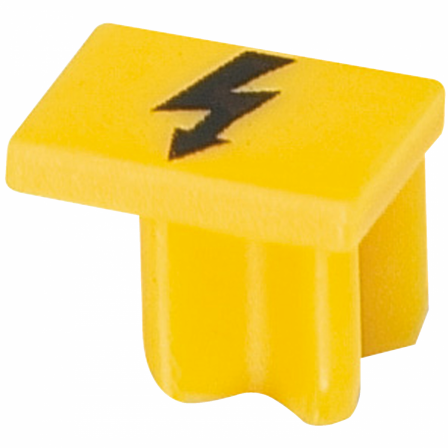 Capot avertissement - pour bornes ressort 2,5mm² - jaune