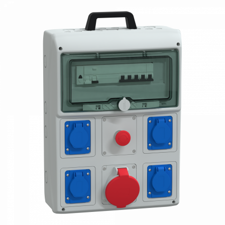 Mureva coffret de chantier 4 prises 16A NF + 1 prise 3P+N+T 32A