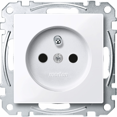 System M - Prise 2P+T - NF - borne auto - blanc antimicrobien