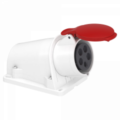 Socle prise BT saille inclinée, connexion vis, IP44, 16 A 3P+N+T 380-415 V