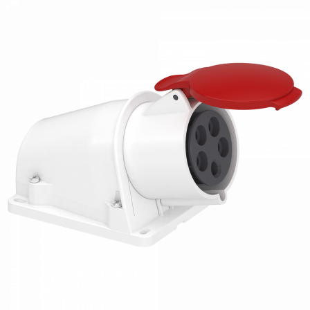 Socle prise BT saille inclinée, connexion vis, IP44, 32 A 3P+N+T 380-415 V