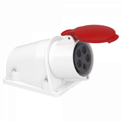 Socle prise BT saille inclinée, connexion vis, IP44, 32 A 3P+N+T 380-415 V