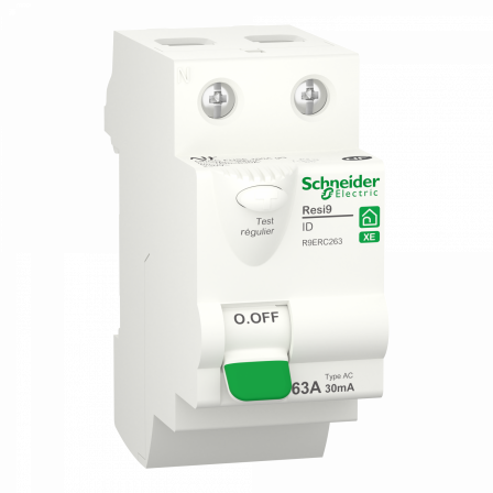 Resi9 XE - interrupteur différentiel - 2P - 63A - 30mA - Type AC - embrochable