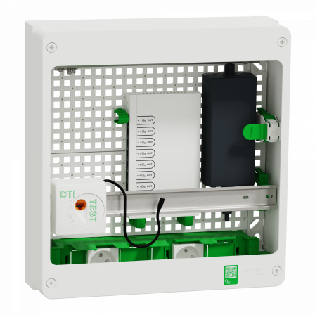 Resi9 Coffret VDI 18M2R - Switch  9ports PoE - 2 prises - grade 3TV 8xRJ45 cat6a