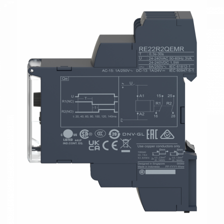 Harmony Time RE22 - relais tempo - 2OF - Qe - 30s - 24V à 240VACDC
