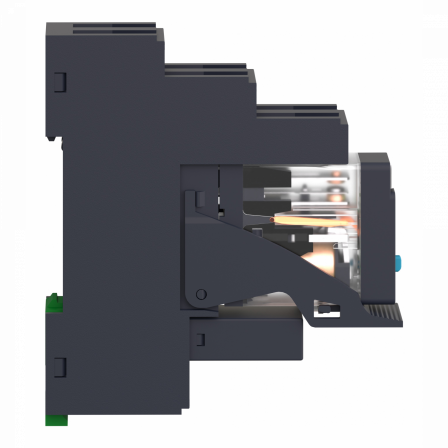 Harmony Relay RXG - relais embroc monté sur embase - test + DEL - 2OF 5A - 24VDC