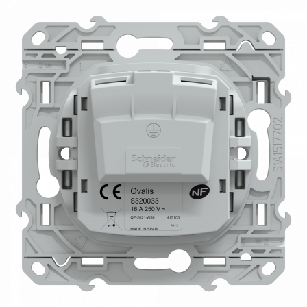Ovalis - prise de courant à puits 2P 16A - bornes vis - Blanc