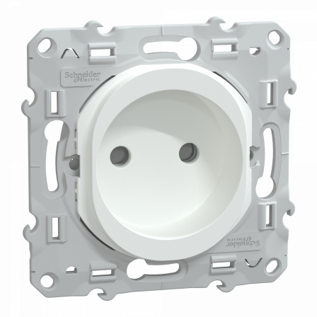 Ovalis - prise de courant à puits 2P 16A - bornes vis - Blanc