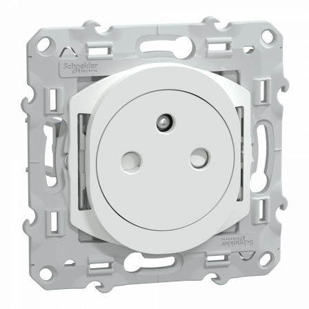 Ovalis - prise 2P+T 16A affleurante - bornes auto - Blanc - Griffes montées