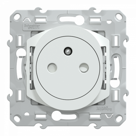 Ovalis - prise 2P+T 16A affleurante - bornes auto - Blanc - Griffes montées