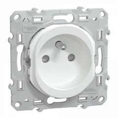 Ovalis - prise de courant à puits 2P+T 16A - bornes automatiques - Blanc