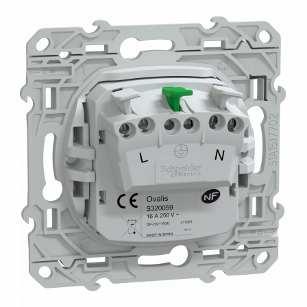 Ovalis - prise de courant à puits 2P+T 16A - bornes automatiques - Blanc