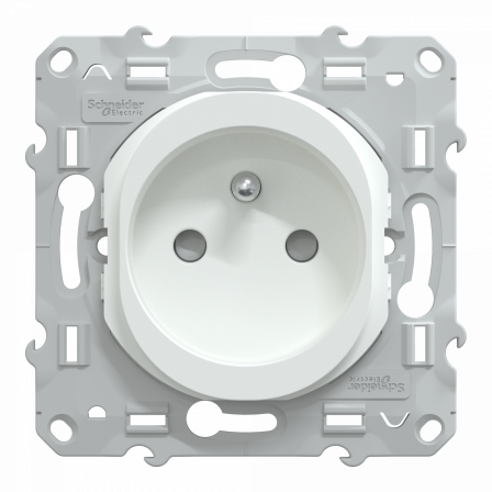 Ovalis - prise de courant à puits 2P+T 16A - bornes automatiques - Blanc