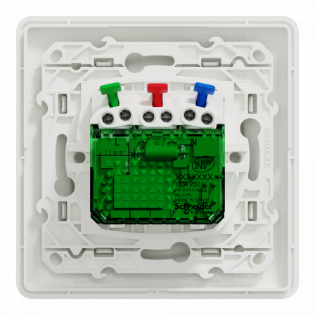 Ovalis - combi 2P+T 16A affleurante+chargeur USB-C 10,5W - connex. auto - Blanc