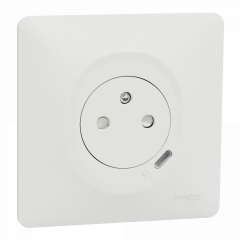 Ovalis - combi 2P+T 16A affleurante+chargeur USB-C 10,5W - connex. auto - Blanc