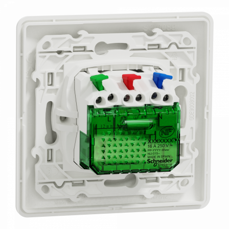 Ovalis - combi 2P+T 16A affleurante+chargeur USB-C 10,5W - connex. auto - Blanc