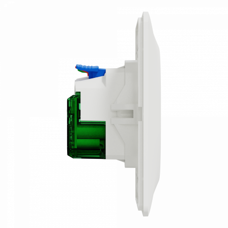 Ovalis - combi 2P+T 16A affleurante+chargeur USB-C 10,5W - connex. auto - Blanc