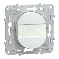 Ovalis - poussoir à fermeture avec porte-étiquette - 10AX - Blanc