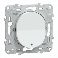 Ovalis - poussoir à fermeture lumineux - 10AX - LED bleu 250V - Blanc