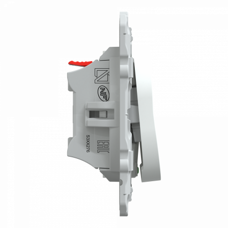 Ovalis - poussoir à fermeture lumineux - 10AX - LED bleu 250V - Blanc