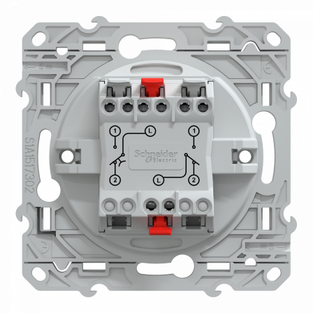 Ovalis - combiné va et vient+poussoir - 10AX - Blanc
