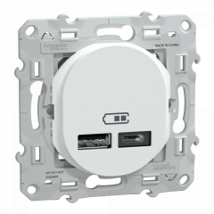 Ovalis - double chargeur USB A+C 12W - Blanc