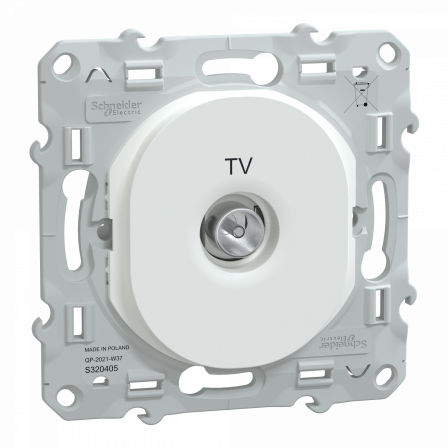 Ovalis - prise TV simple - Blanc