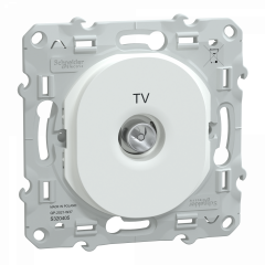 Ovalis - prise TV simple - Blanc