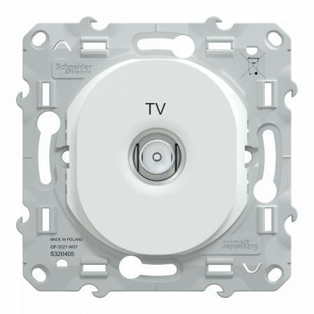 Ovalis - prise TV simple - Blanc