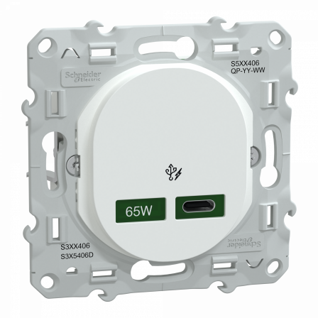 Ovalis - Chargeur USB-C 65W - Forte puissance pour charge app. mobiles - Blanc