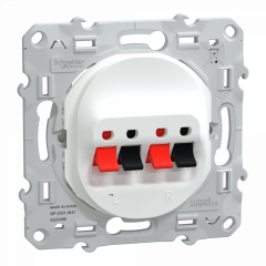 Ovalis - Prise haut parleur - 2 sorties - Blanc