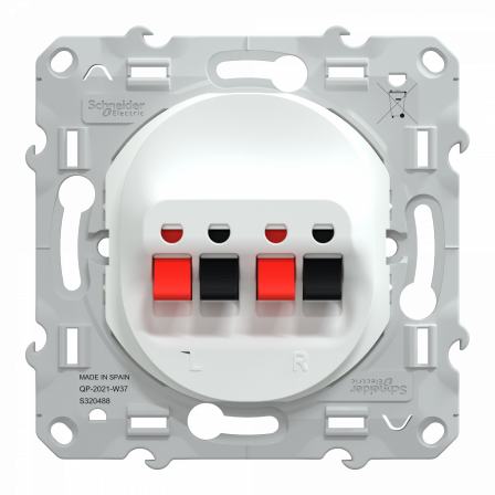 Ovalis - Prise haut parleur - 2 sorties - Blanc