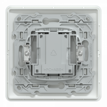 Ovalis - Prise téléphone en T - 8 contacts - avec plaque - Blanc