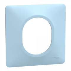 Ovalis - plaque de finition - 1 poste - bleu azurin