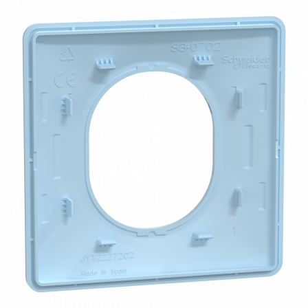 Ovalis - plaque de finition - 1 poste - bleu azurin