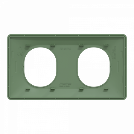 Ovalis - Plaque de finition - 2 postes Horizontal - entraxe 71mm - Vert Forêt